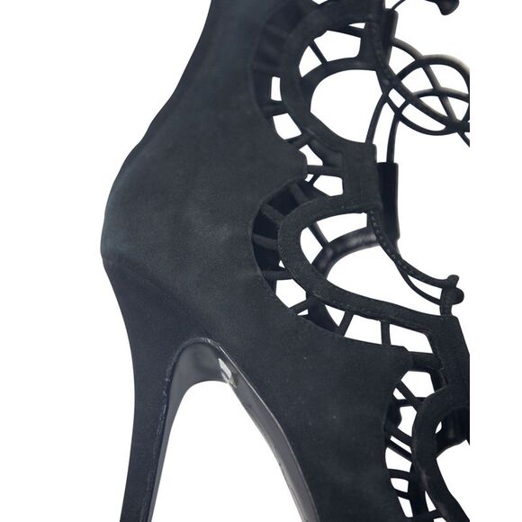 Giuseppe Zanotti Lace Up Gladiator Heels in Black Suede - Picture 5 of 8